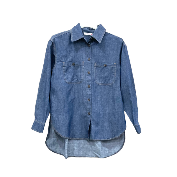 Patch Women Denim Long Sleeve Shirt