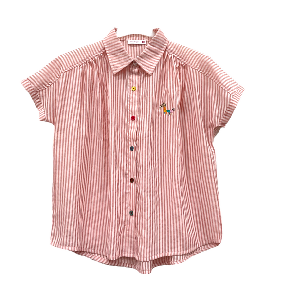 Patch Women Casual Short Sleeve Blouse