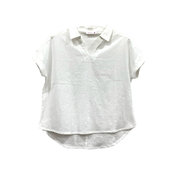 Patch Women Casual Short Sleeve Blouse