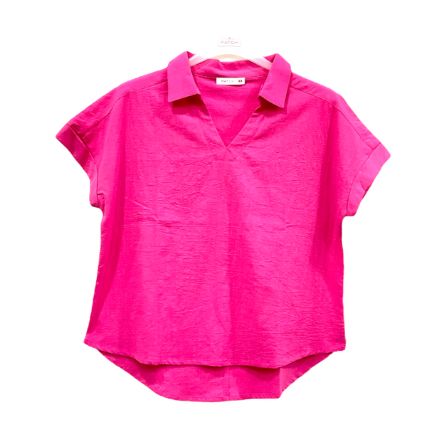 Patch Women Casual Short Sleeve Blouse