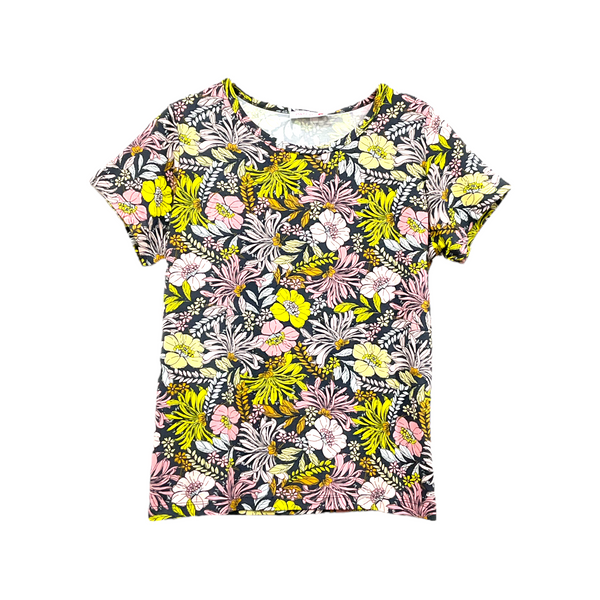 Patch Women Rayon Floral Printed Short Sleeve Round Neck Top