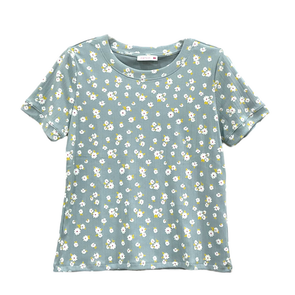 Patch Women Clothes Casual Floral Printed Short Sleeve T-Shirt