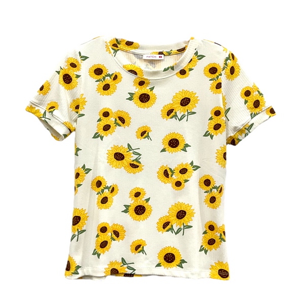 Patch Women Clothes Casual Floral Printed Short Sleeve T-Shirt