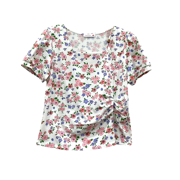 Patch Women Clothes Casual Floral Printed Short Sleeve T-Shirt